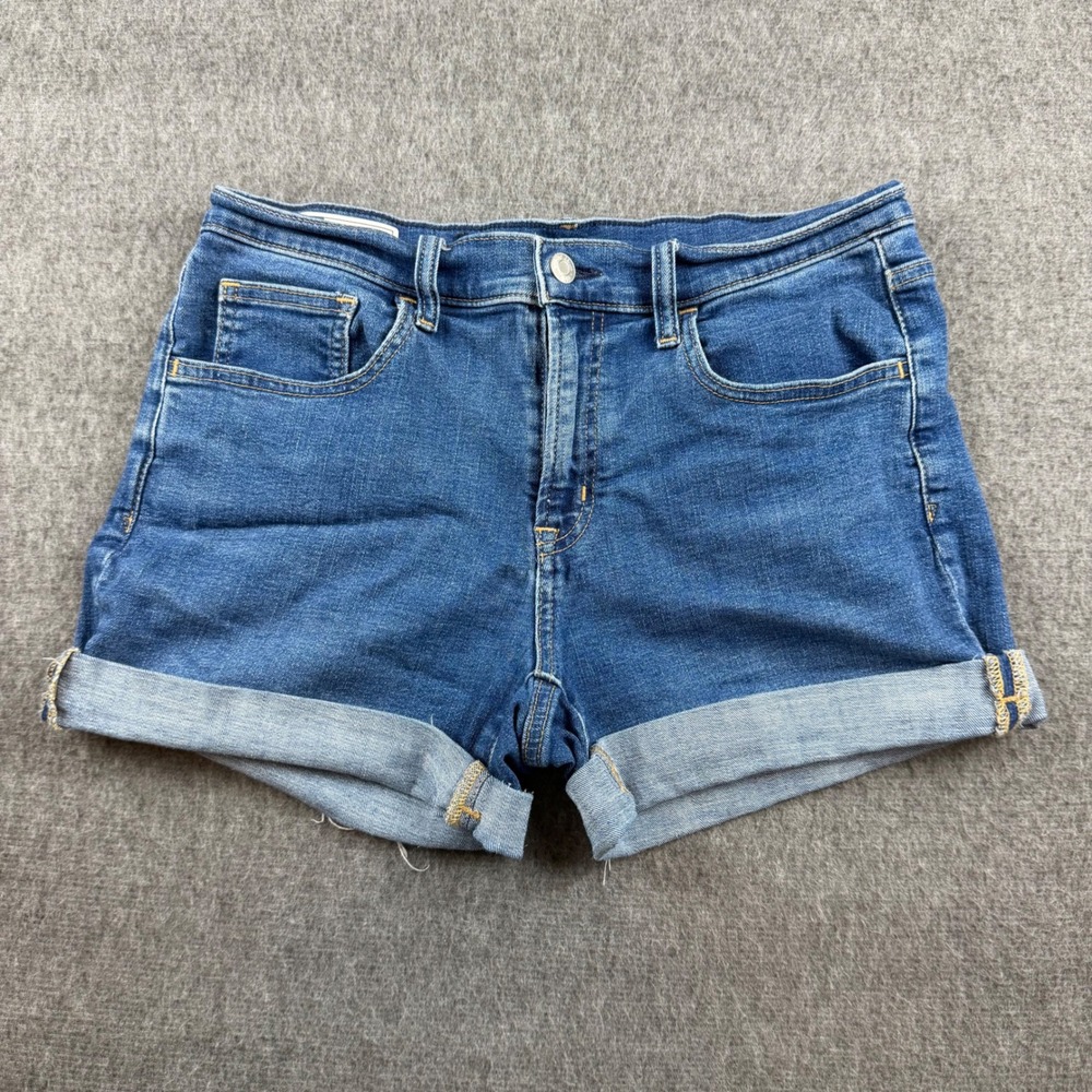 Gap Denim Shorts Womens 8R Blue Mid Rise 5 Inch Cuffed‎ Stretch Casual